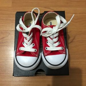Red and white converse